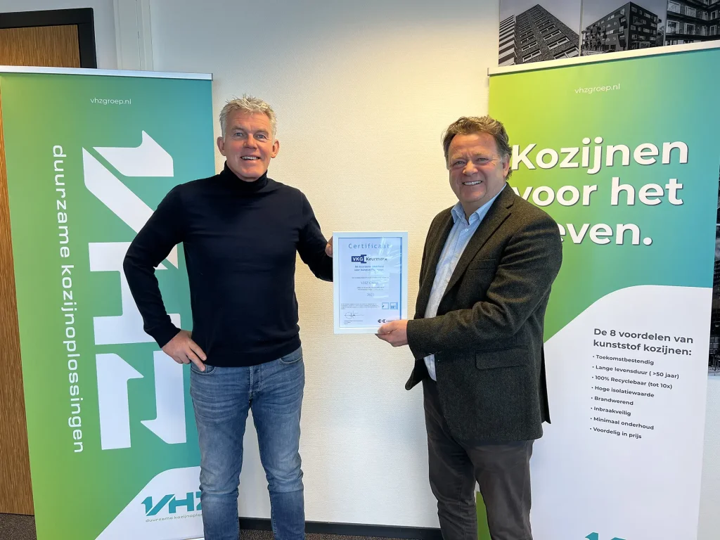 Ben Bergsma ontvangt VKG keurmerk.